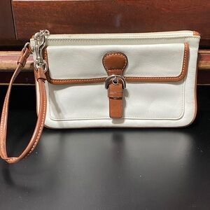 Coach vintage White and Brown Women's Wristlet